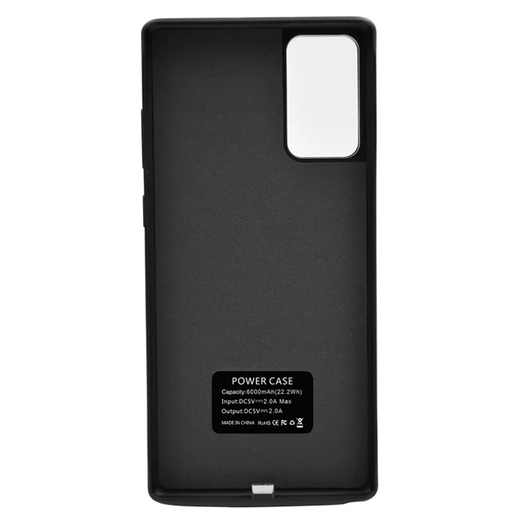E39 For Samsung Galaxy Note 10 Plus 4G Phone Charger Back Case Soft TPU Edge 6000mAh Extended Battery Power Bank with Folding Kickstand