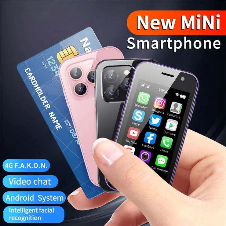 SOYES XS14 Pro 3GB+64GB 3.0'' 4G Mini Smartphone Dual Sim Student Pocket Mobile Phone - Pink