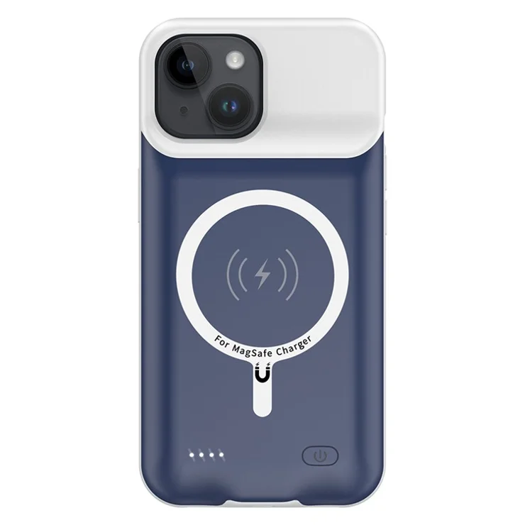 Battery Case for iPhone 15 , 7000mAh Extended Battery Charger Phone Case Compatible with Magsafe - Blue