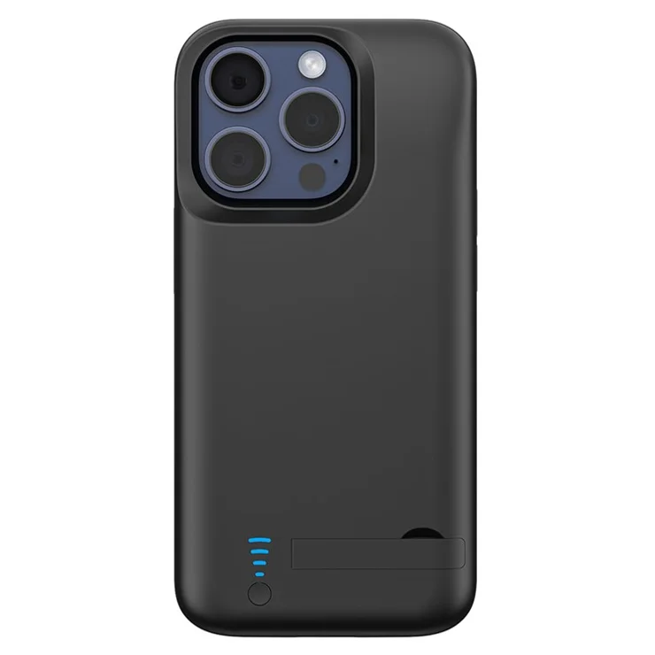 T42 For iPhone 15 Pro Max 6000mAh Battery Case Kickstand Power Bank Charger Phone Case