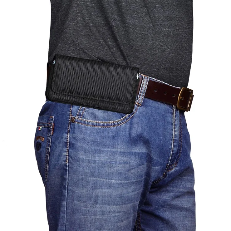16 x 8.8 x 2cm PU Leather Waist Bag for 6.1 inch Cell Phone Magnetic Closure Phone Belt Pouch