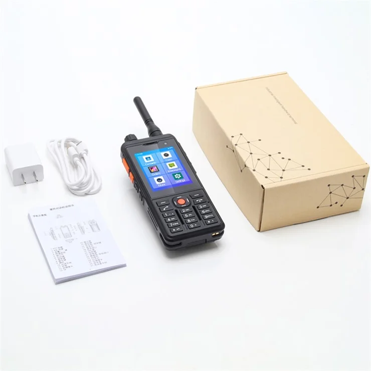UNIWA P5 2.8 Inch NFC Walkie Talkie Android 9.0 4G Smartphone Support Zello POC, 4G LTE Network+UHF Analog Version - Black / AU Plug