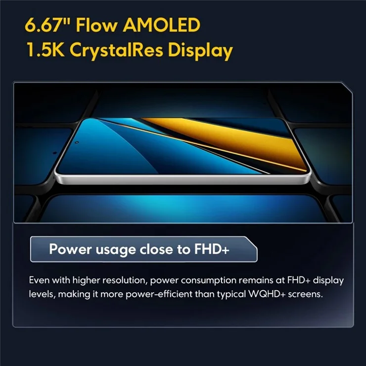 XIAOMI Poco X6 12+512GB 6.67-inch AMOLED Snapdragon 7s Gen 2 64MP Cam Android 5G Mobile Phone, EU Version - Black
