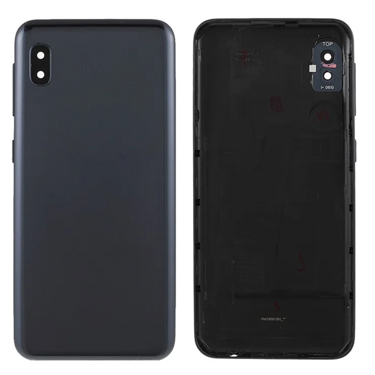 OEM Battery Housing Door Cover with Rear Camera Lens Ring Cover for Samsung Galaxy A10e A102 - Black
