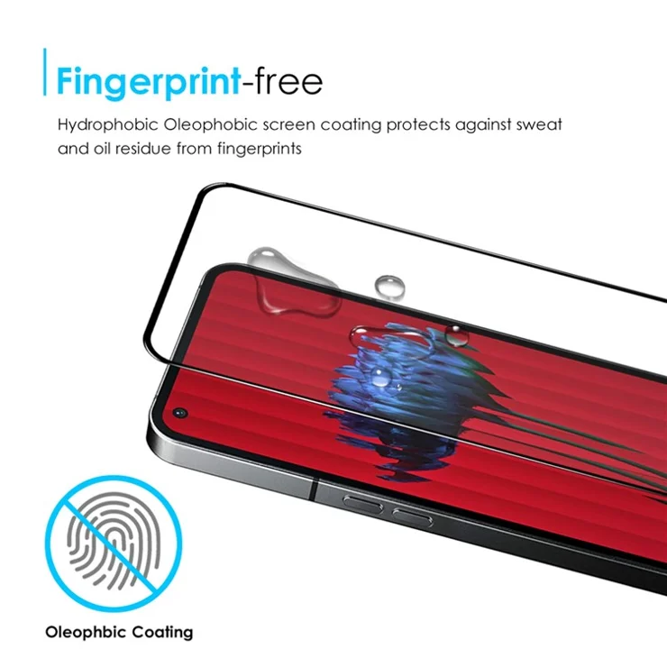 NORTHJO For Nothing phone (1) 5G Full Cover Silk Printing Tempered Glass Film Anti-fingerprint HD Clear Screen Protector