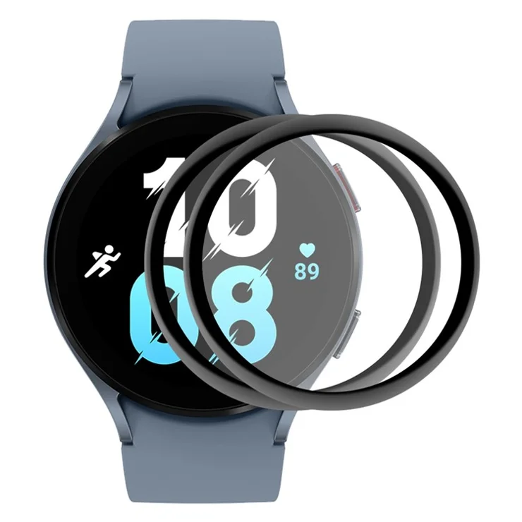 ENKAY HAT PRINCE 2Pcs / Set for Samsung Galaxy Watch 5 44mm Soft PC Edge Screen Protector 3D Curved Full Cover HD Clear PMMA Film