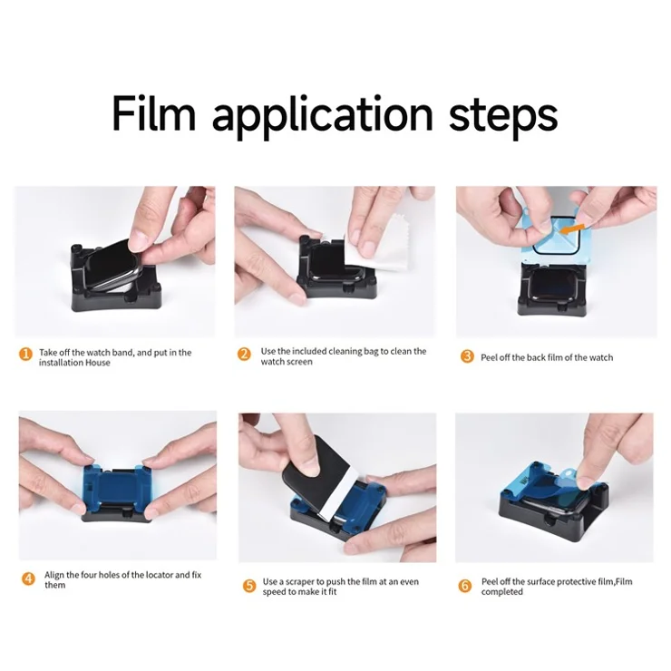 WIWU JD-107 For Apple Watch Series 6 / 5 / 4 / SE / SE (2022) / SE (2023) 44mm PMMA Screen Protector Anti-Scratch Watch Film with Install Tool
