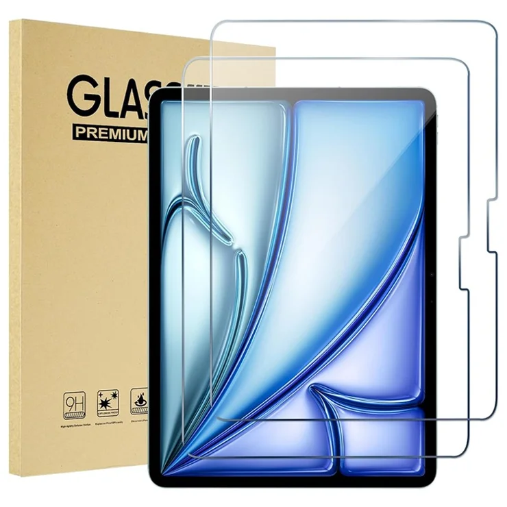 2Pcs For iPad Air 13 (2025) / (2024) Tempered Glass Screen Protector 2.5D Arc Edge Screen Film