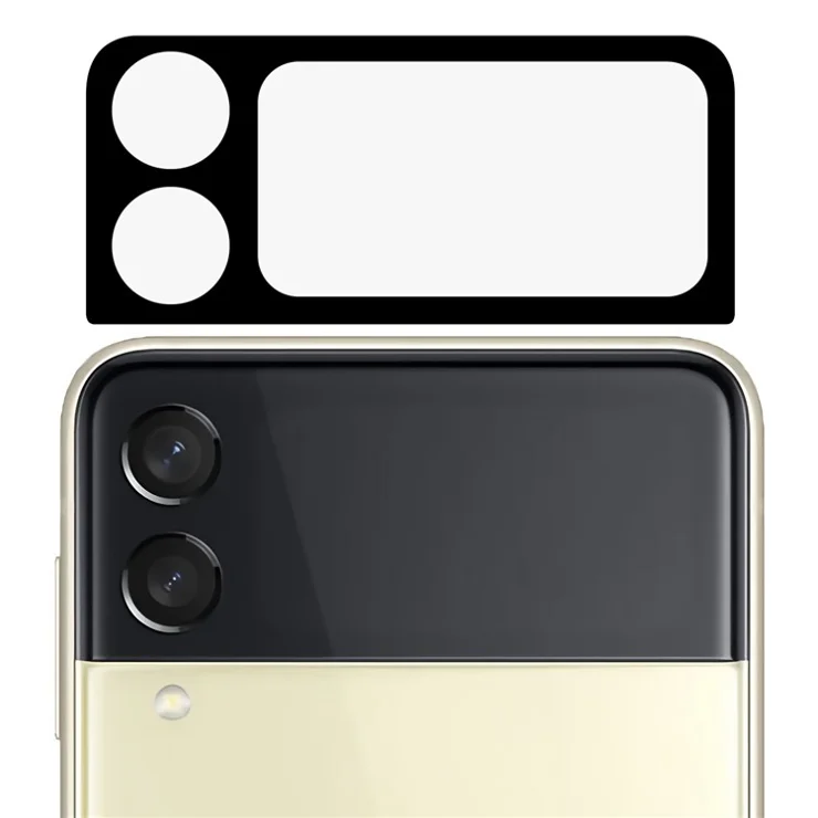 For Samsung Galaxy Z Flip4 5G Silk Printing Camera Lens Protector Anti-scratch HD Clear Tempered Glass Lens Film