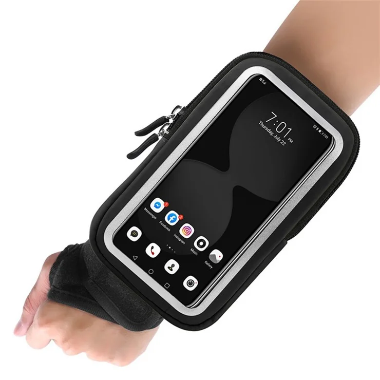 HSK148 6.5-Inch Sports Fitness Sweatproof Phone Armband - Black