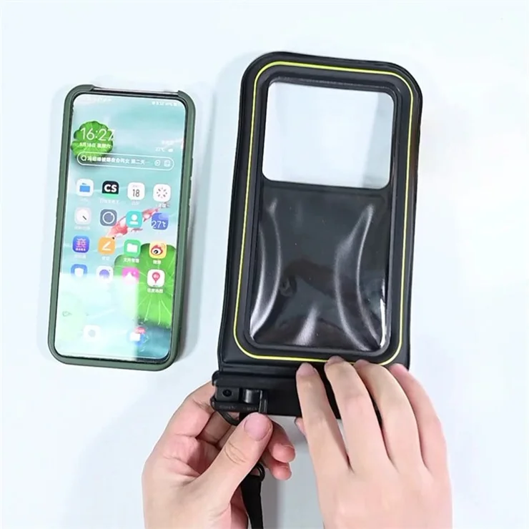 IP68 Waterproof Case for 6.5-inch Phone Touch Screen Floating Dry Bag Phone Pouch for Swimming - Black