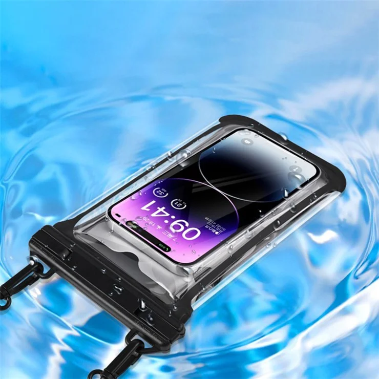 IPX8 Waterproof Case for 7.7-inch Phone Touch Screen Floating Phone Bag for Swimming Drifting - Cyan