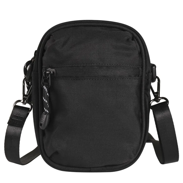Oxford Cloth Phone Pouch Men Women Cellphone Keys Wallet Carrying Crossbody Bag Waist Belt Hanging Bag - Black
