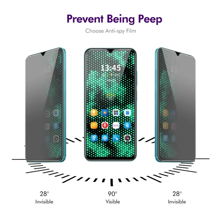 ENKAY HAT PRINCE 2Pcs For itel A70 Privacy Screen Protector 28-Degree Anti-Spy
