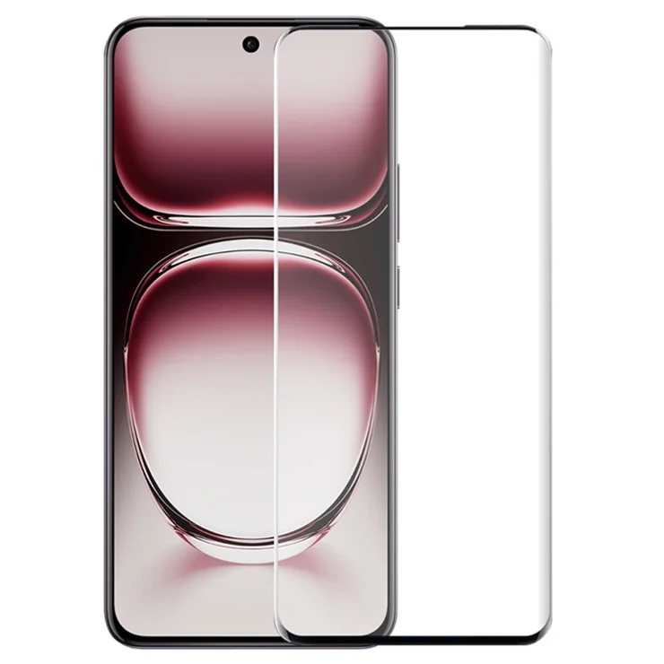 NORTHJO A+ For Oppo Reno12 5G (Global) / Reno12 Pro 5G (Global) Screen Protector Tempered Glass 3D Curved Film - Black