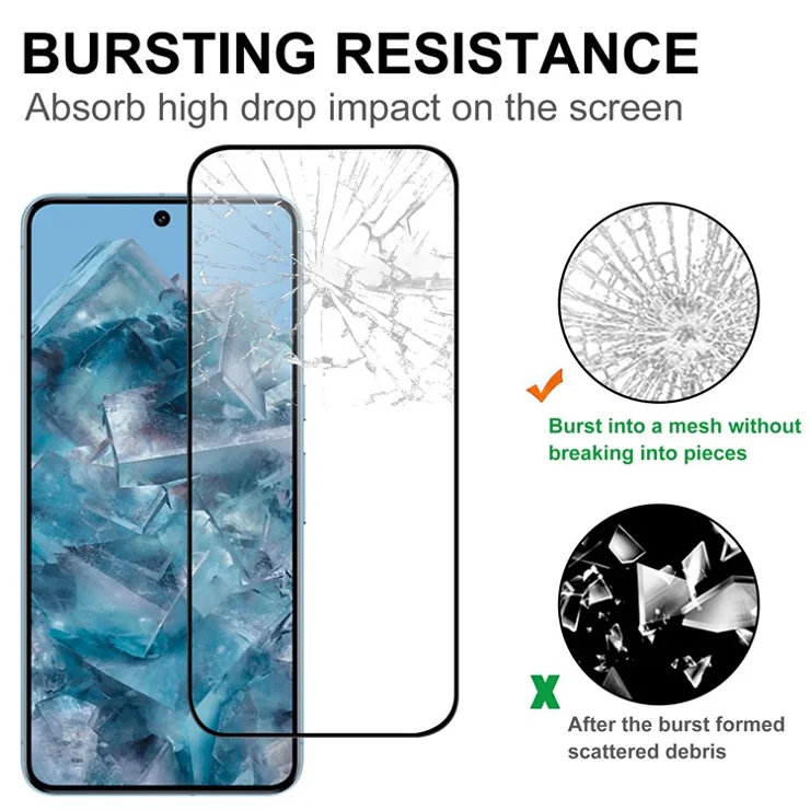 For Google Pixel 9 Pro XL AGC Glass Screen Protector Full Glue Black Edge Screen Film
