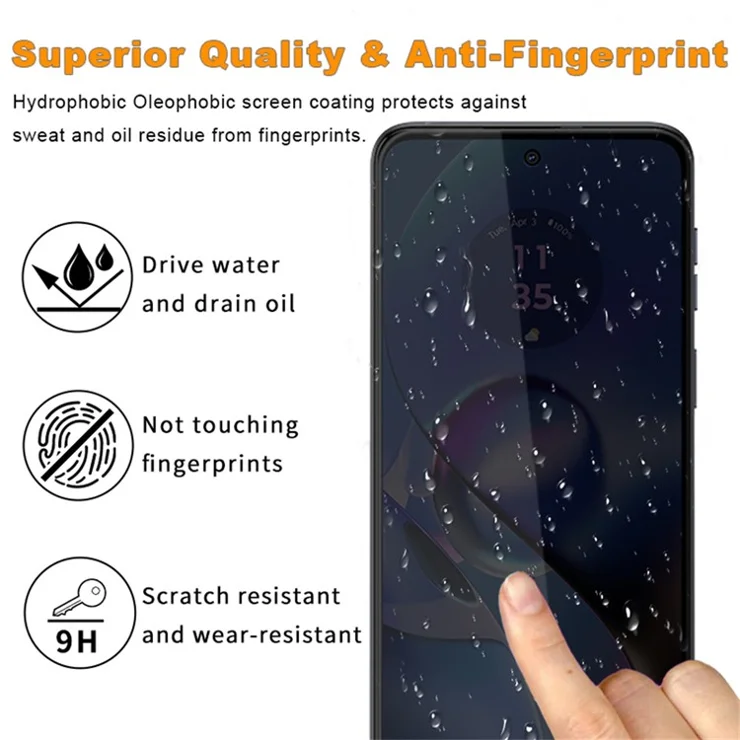 For Motorola Moto G14 4G Screen Protector Anti-Spy Silk Printing Full Glue Film