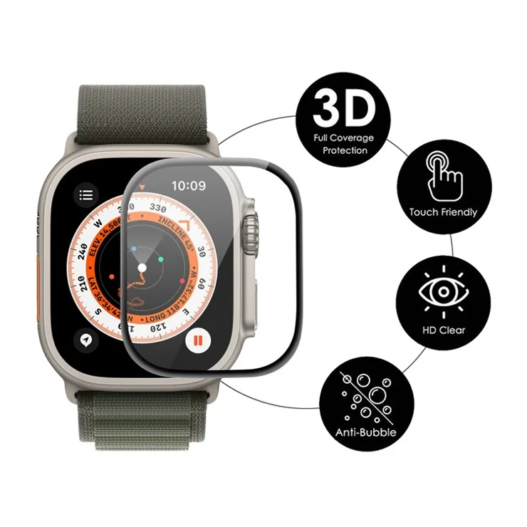 ENKAY HAT PRINCE 2Pcs / Set Screen Protector for Apple Watch Ultra 2 / Ultra 49mm 3D Curved PC + PMMA Ultra Clear Film