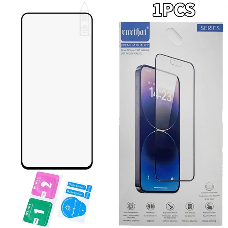 RURIHAI For Motorola Moto G45 5G / G34 5G Screen Protector Secondary Hardening High Aluminium-Silicon Glass Film