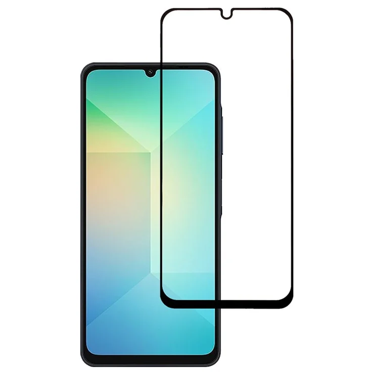 For Samsung Galaxy M06 5G / F06 5G / A06 4G / A06 5G Tempered Glass Electroplating Anti-Fingerprint Silk Printing Full Glue Screen Protector