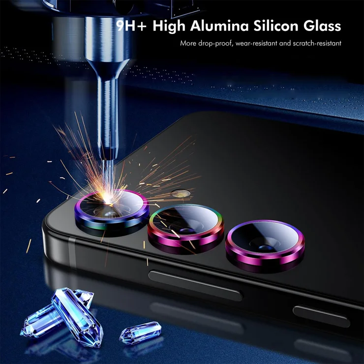 For Oppo Reno12 5G (Global) Camera Lens Protector ENKAY Hat-Prince Metal Ring Lens Film - Silver