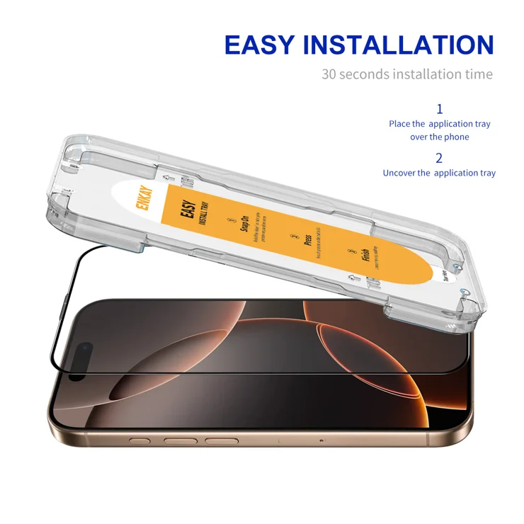 For iPhone 16 Pro Max HD Clear Film ENKAY HAT PRINCE Tempered Glass Screen Protector with Installation Tool - Transparent