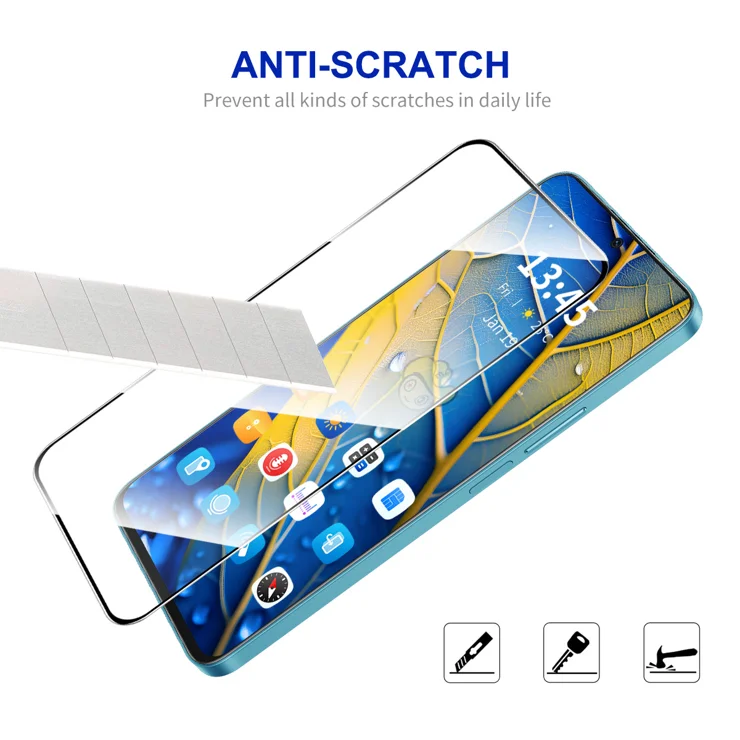 For Motorola Moto G45 5G HD Clear Film ENKAY HAT PRINCE Tempered Glass Screen Protector with Installation Tool - Transparent