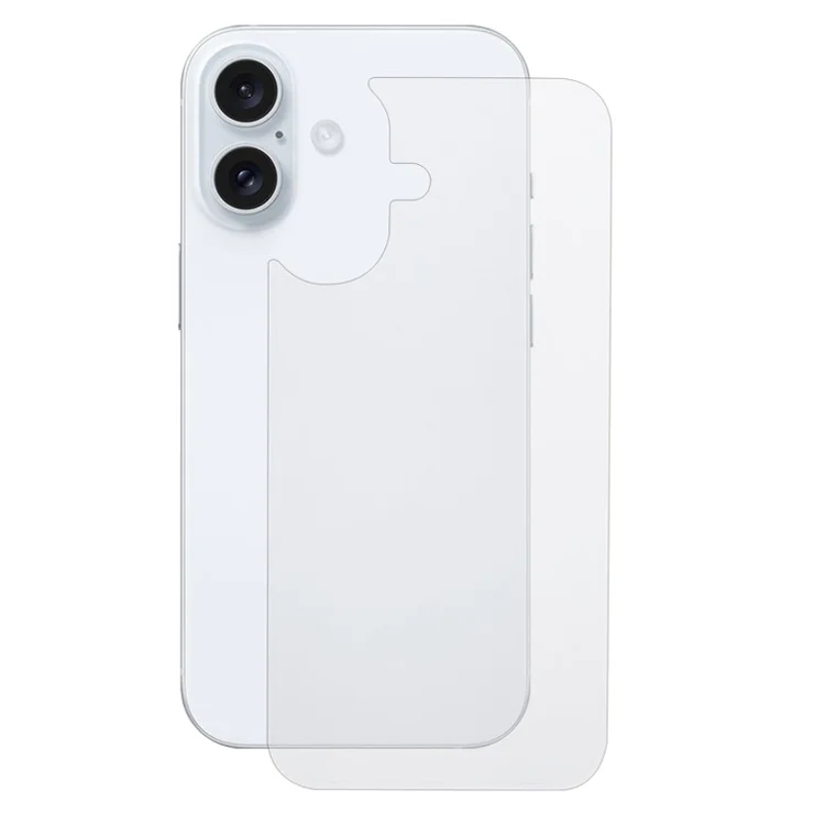 For iPhone 16 Plus Back Screen Protector Straight Edge Tempered Glass Back Cover Film