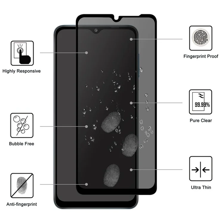 For Samsung Galaxy A16 5G / 4G Tempered Glass Screen Protector 2.5D Arc Edge Anti-Spy Film