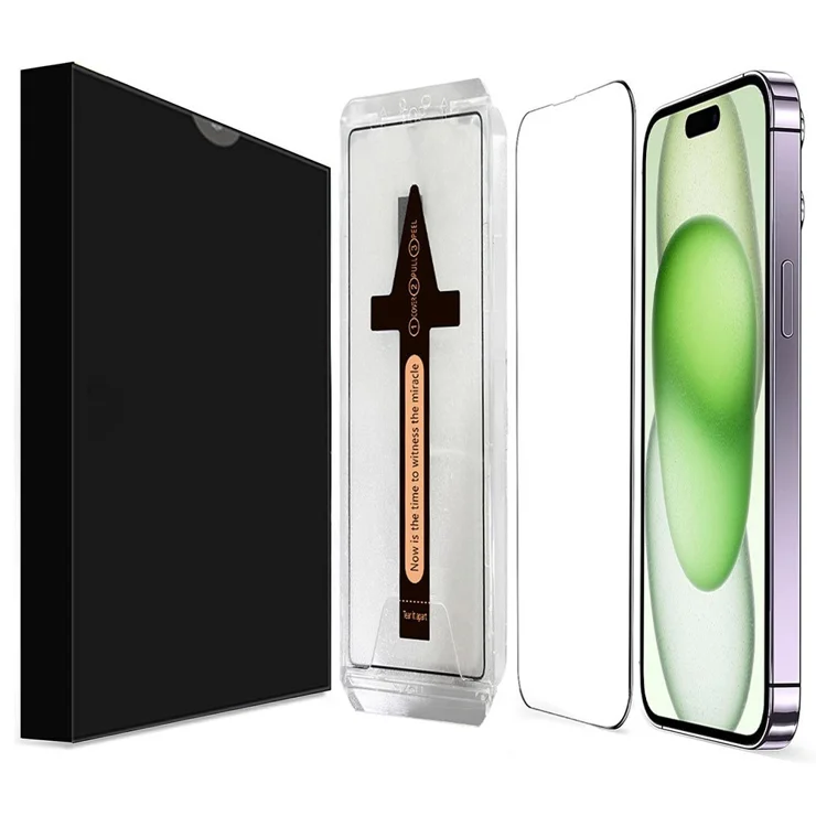 For iPhone 15 Plus Tempered Glass HD Clear Screen Protector with