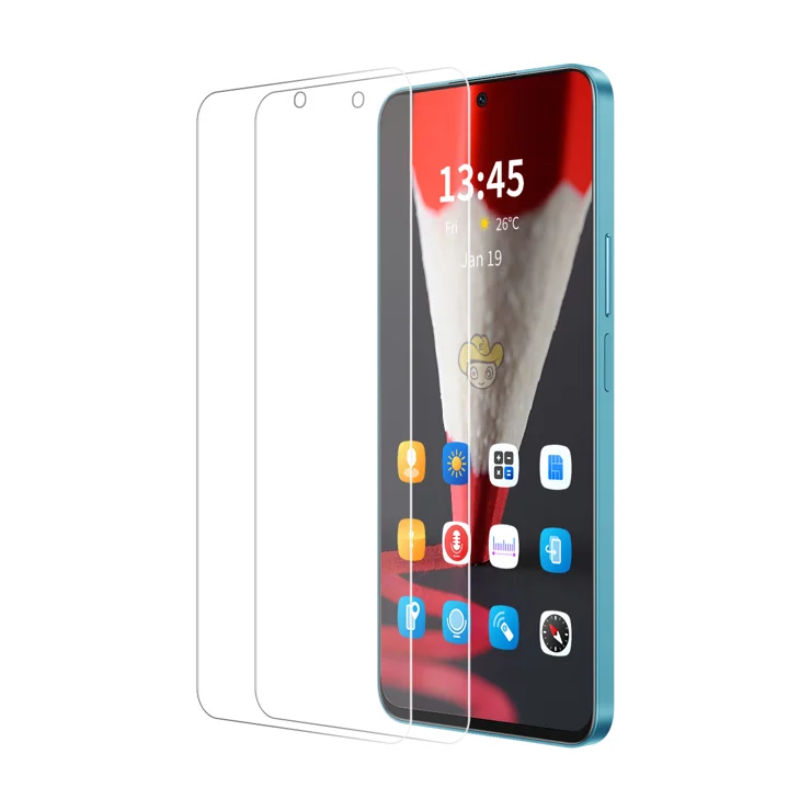 For Motorola Moto G Play (2025) 4G Screen Protector 2Pcs ENKAY HAT PRINCE 9H Clear High Aluminum-Silicon Glass Film - Transparent