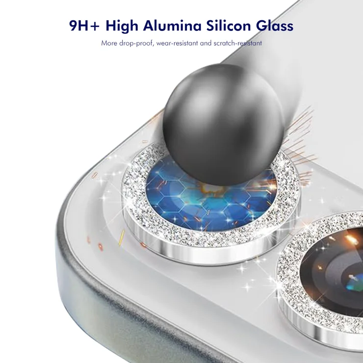 For Samsung Galaxy A35 5G / Galaxy A55 5G Camera Lens Protector ENKAY Hat-Prince Glitter Decor Tempered Glass Lens Film - Black