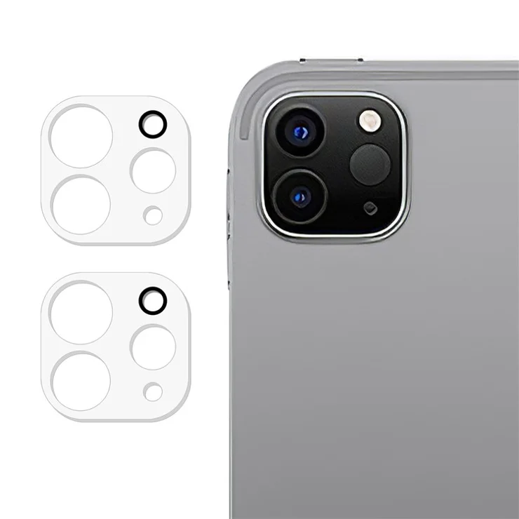 2Pcs / Set For iPad Pro 11 (2022) / (2021) / (2020) / iPad Pro 12.9 (2022) / (2021) / (2020) Anti-scratch Tempered Glass Camera Lens Protector 3D Arc Edge Ultra Clear Lens Protective Film