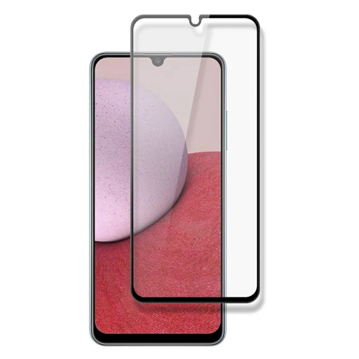AMORUS For Samsung Galaxy A14 5G / A14 4G HD Silk Printing Full Glue Tempered Glass Film Secondary Hardening Anti-fingerprint Full Screen Protector - Black