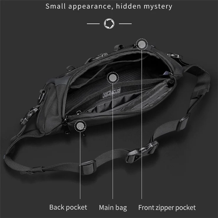 OZUKO 9530 Multifunctional Tactical Sling Chest Bag Waterproof Oxford Cloth Shoulder Bag for Camping Hiking Fitness Cycling - Dark Grey