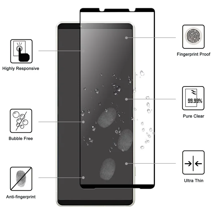 Pellicola Vetro Temperato Completo Per Sony Xperia 10 III – Protezione Totale