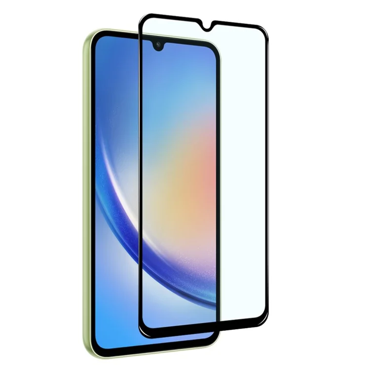 NORTHJO 2Pcs A+ Phone Screen Protector for Samsung Galaxy A34 5G , 0.3mm 2.5D High Aluminum-silicon Glass Silk Printing Film - Black
