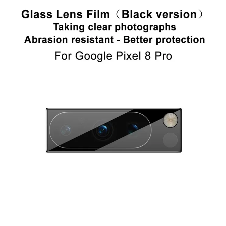IMAK For Google Pixel 8 Pro Anti-Scratch Camera Lens Protector Tempered Glass Lens Film (Black Version)