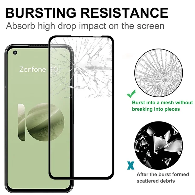 For Asus Zenfone 10 5G Full Glue HD Clear Phone Screen Protector Black Edge AGC Glass Screen Covering Film