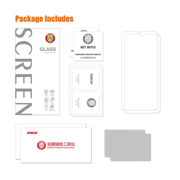 ENKAY HAT PRINCE 2Pcs Full Glue Screen Protector for Huawei nova Y71 4G / Enjoy 60 , High Aluminium-silicon Glass 0.26mm 9H 2.5D Film