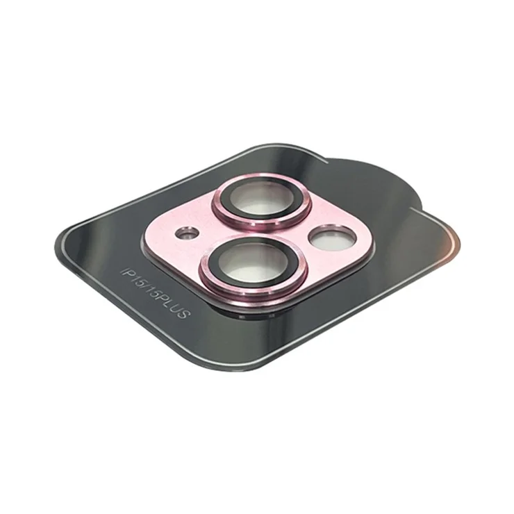 RURIHAI For iPhone 15 / 15 Plus Tempered Glass Camera Lens Protector Matte Phone Rear Lens Film - Pink