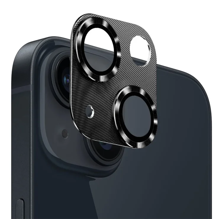 NORTHJO CD Vein Camera Lens Protector for iPhone 13 / 13 mini , Integrated Tempered Glass Rear Lens Film - Black
