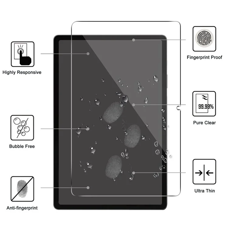 For Samsung Galaxy Tab S10 FE / S9 FE / S7 / S8 / S9 Arc Edge Tablet Screen Protector Tempered Glass HD Anti-Scratch Screen Film