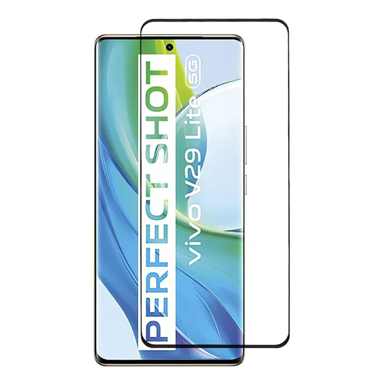 For vivo V29 Lite 5G Tempered Glass Screen Protector 3D Curved Side Glue HD Clear Phone Screen Film