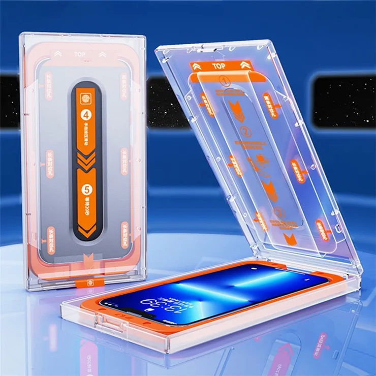 Tempered Glass Protector for iPhone 15 Plus , Full Screen Film Full Glue Covering Guard with Installation Tool