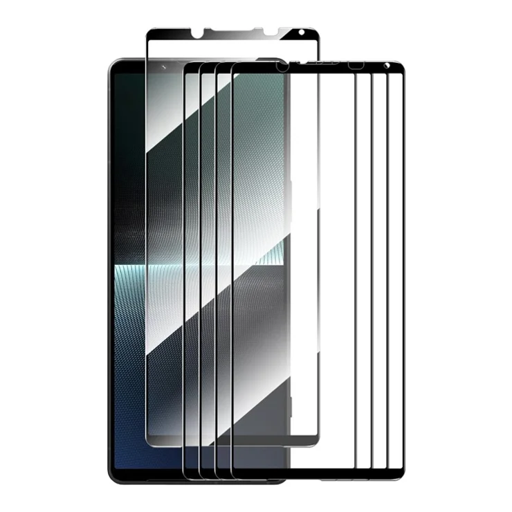 ENKAY HAT PRINCE 5Pcs for Sony Xperia 1 V Silk Print High Aluminium-silicon Glass Film 0.26mm 2.5D Screen Protector