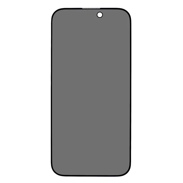 For iPhone 15 Privacy Screen Protector Silk Printing Anti-Peeping Tempered Glass Film with Anti-dust Net