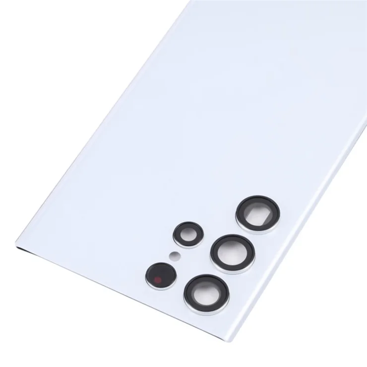 For Samsung Galaxy S22 Ultra 5G S908 Replacement Battery Housing with Adhesive Sticker + Lens Cover (without Logo) - White