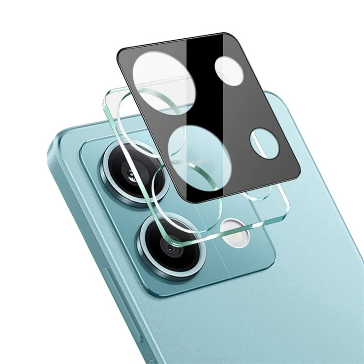 IMAK For Xiaomi Redmi Note 13 5G Rear Camera Lens Film Clear Tempered Glass Lens Protector+Acrylic Lens Cap (Black Version)