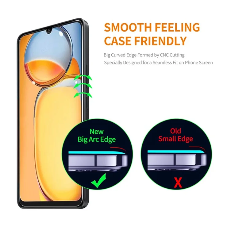 ENKAY HAT PRINCE 10Pcs For Xiaomi Redmi 13C 4G / Poco C65 4G Clear Screen Protector 0.26mm 9H 2.5D High Aluminium-silicon Glass Film